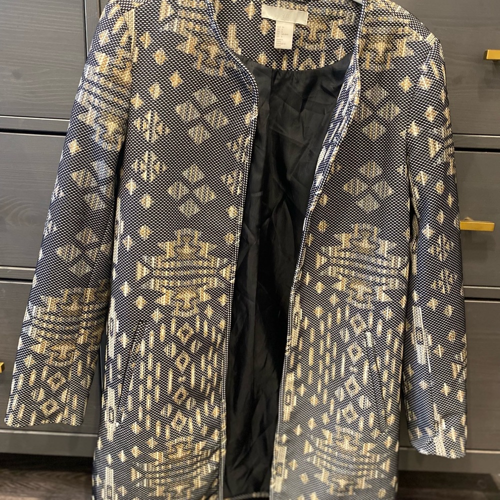 H&M blazer long sleeve open print
